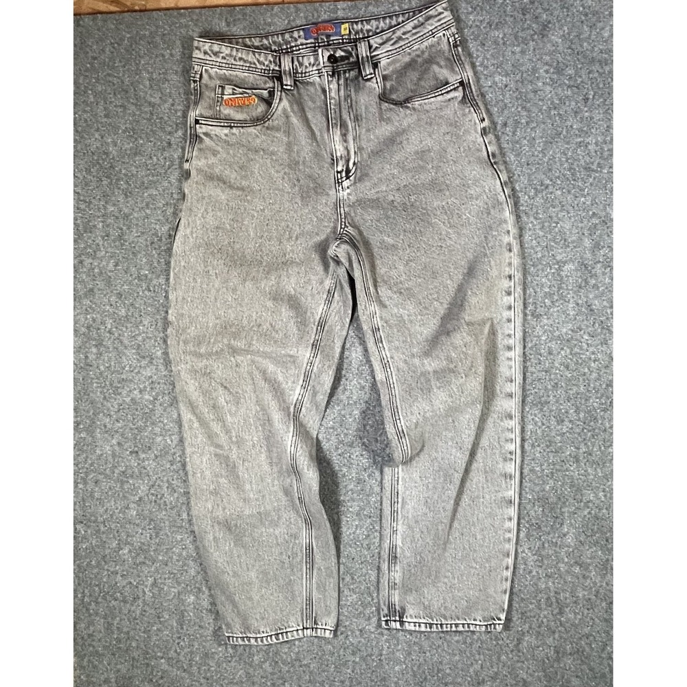 Empyre Baggy Jeans Distressed Stonewashed Black 32x29 Grunge Thrash Streetwear